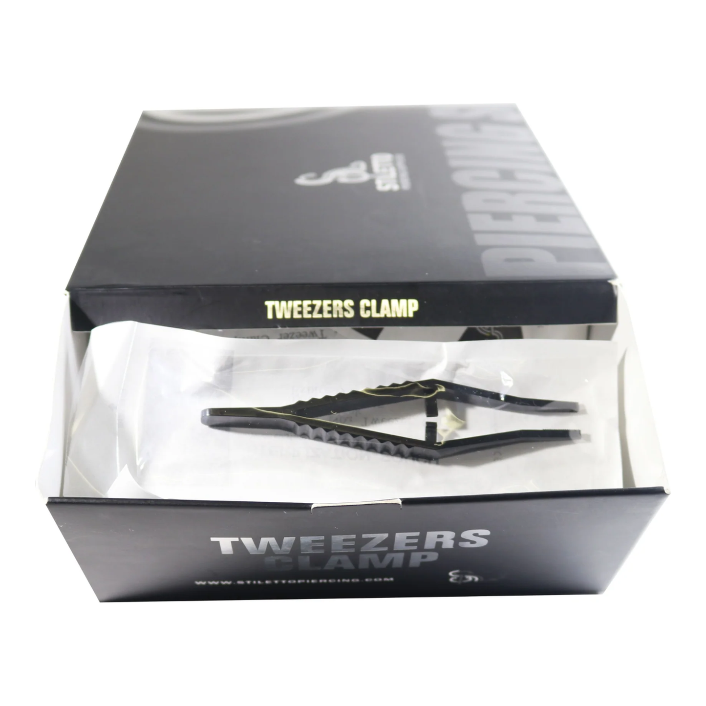 Stiletto Sterilized Tweezer Clamp - (Box of 100)